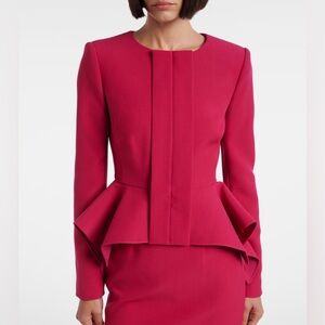 NWOT ROLAND MOURET Peplum crêpe jacket